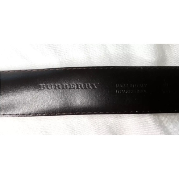BURBERRY Nova Check PVC Leather Belt 40/100 Italy No Buckle Made In Italy - Picture 14 of 16